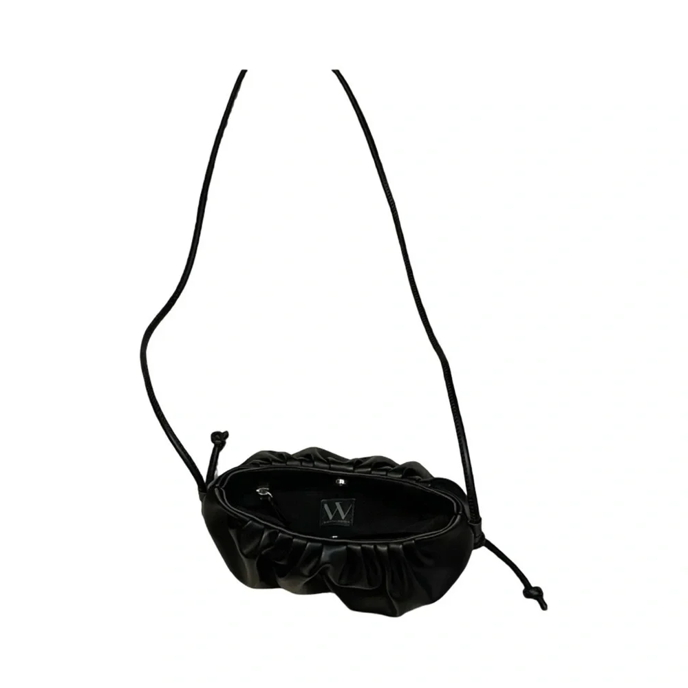 Worthington Cassie Black Small Crossbody Bag WithA Sleek Ruched Style. New W/Tag